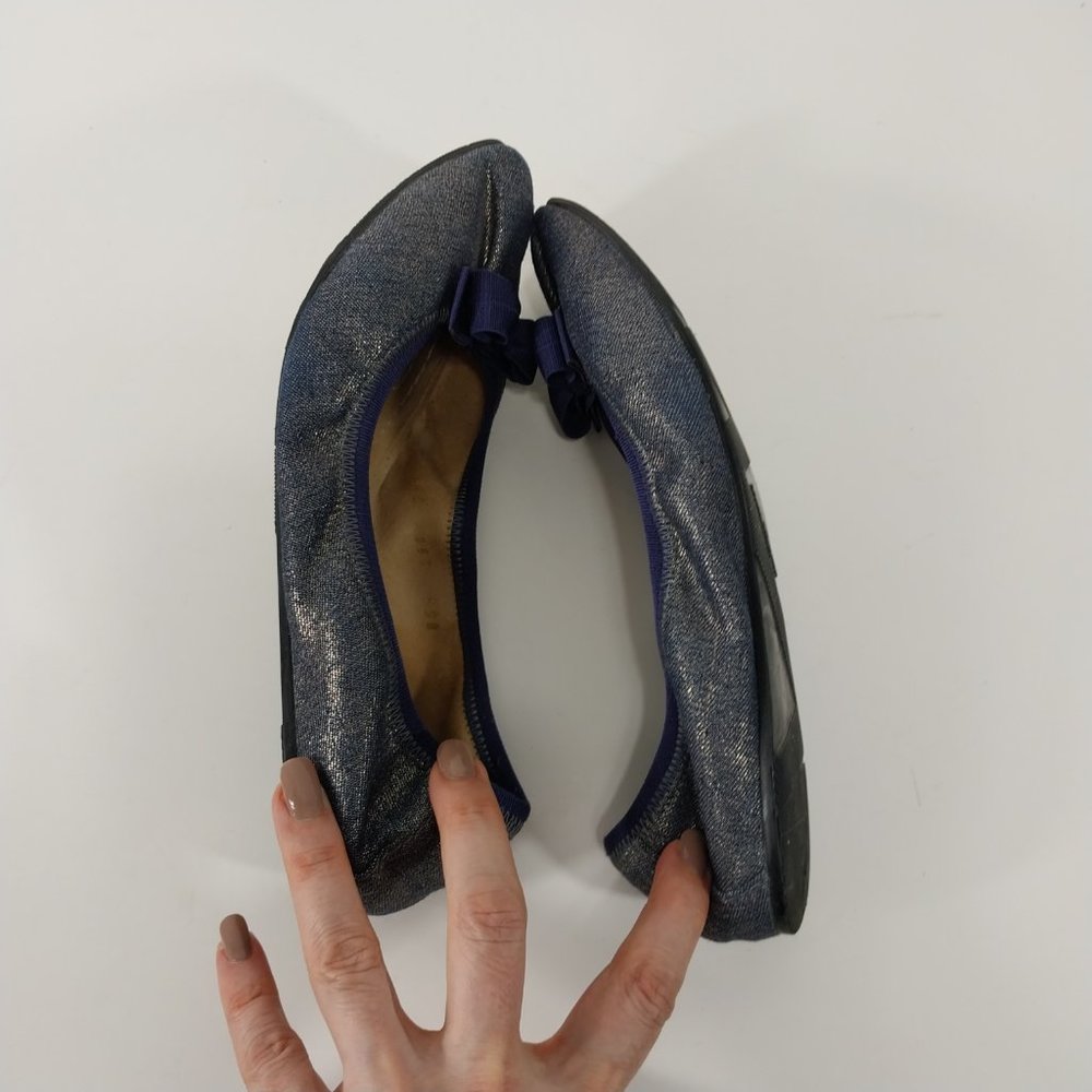 Salvatore Ferragamo Shoes Womens 5.5 M Purple My Joy Ballet Flats Bow Shimmer - Picture 8 of 13